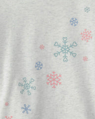 Girls Snowflake Long-Sleeve Graphic Tee - Grey