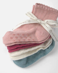 Toddler Girl 4-Pack No-Slip Ankle Socks Made with Organic Cotton