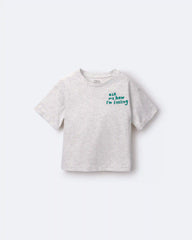 Toddler Girl 'Ask Me How I'm Feeling' Rolled Cuff Tee - Heather Grey