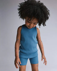 Toddler Girl Ribbed Playtime Tank Top - Blue