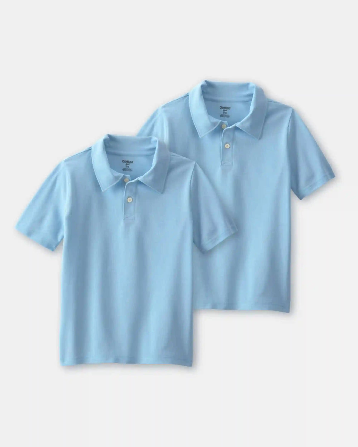 Boys 2-Pack Uniform Piqué Polo Shirts - Light Blue