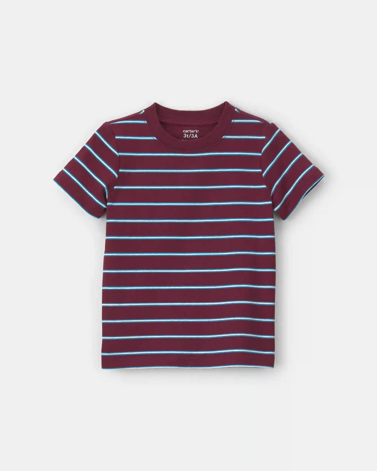 Toddler Boy Striped T-Shirt - Burgundy/Blue