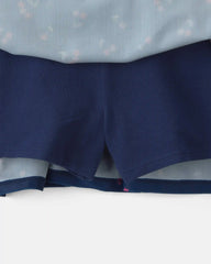 Girls Floral Active Skort - Navy