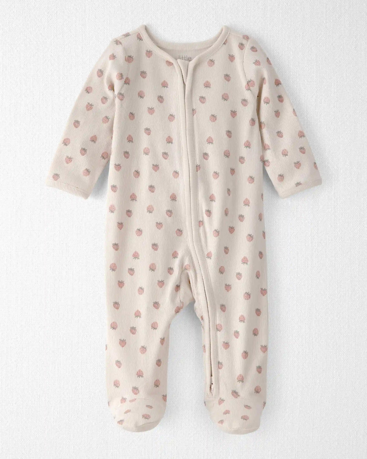 Baby Girl Organic Cotton Sleep & Play Pajama in Strawberry