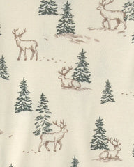 Kids 2-Piece Organic Cotton Pajamas in Reindeer Forest
