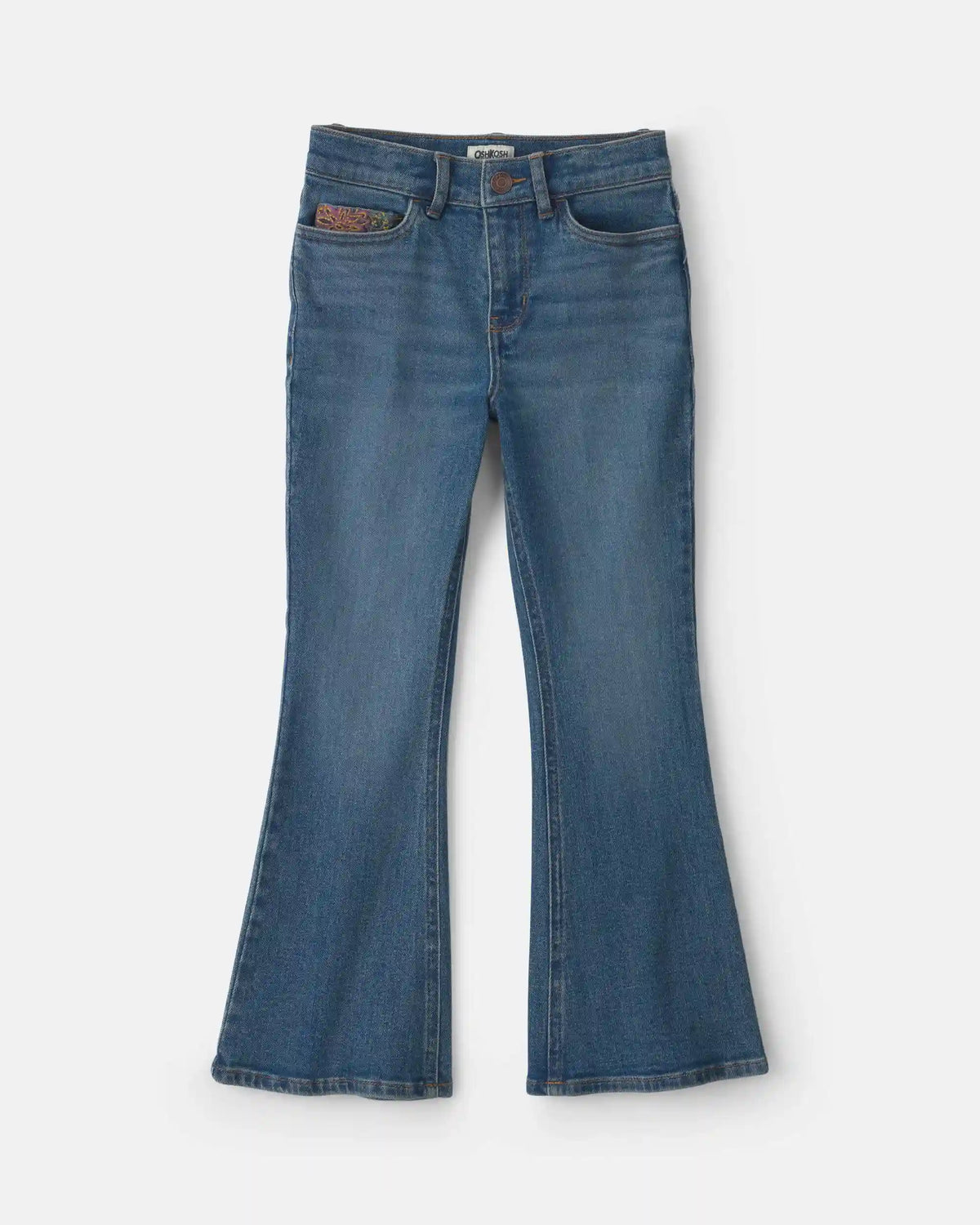 Girls Denim Flare Jeans - Medium Wash