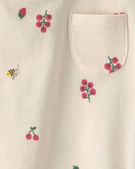 Baby Girl Floral Short-Sleeve Top - Cream