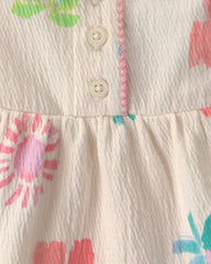 Baby Girl Summer Floral Tank Top - Cream