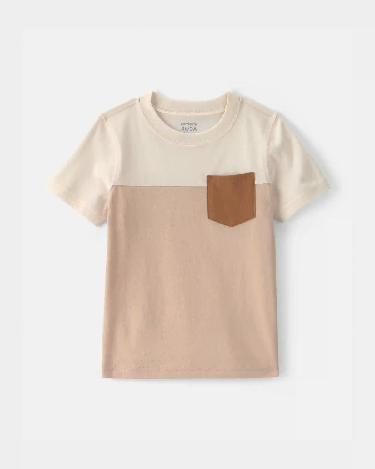 Toddler Boy Color Block Short-Sleeve T-Shirt - Tan/Ivory
