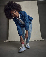 Girls Denim Long-Sleeve Top - Medium Wash