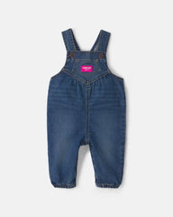 Baby Girl Denim Overalls - Medium Wash