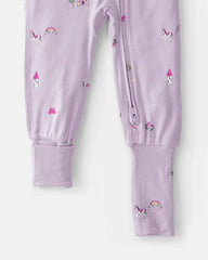 Baby Girl Fairytale PurelySoft 2-Way Zip 1-Piece Pajama - Purple