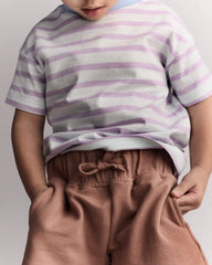 Toddler Relaxed Tee in Stripes- Blue/Purple