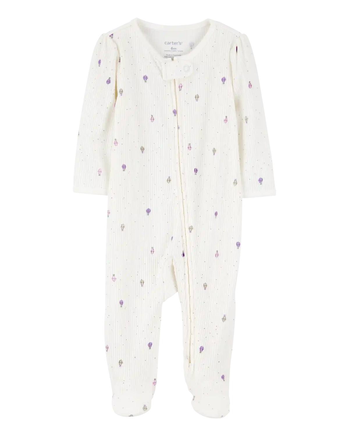 Baby Girl Air Balloon 2-Way Zipper Textured Sleep and Play