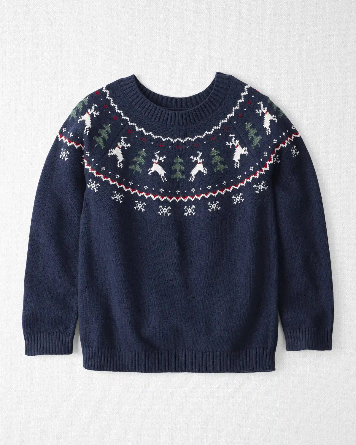 Kids Organic Cotton Fair Isle Sweater Knit Pullover
