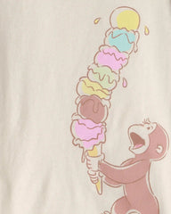 Toddler Girl Curious George Ice Cream Graphic Tee - Cream