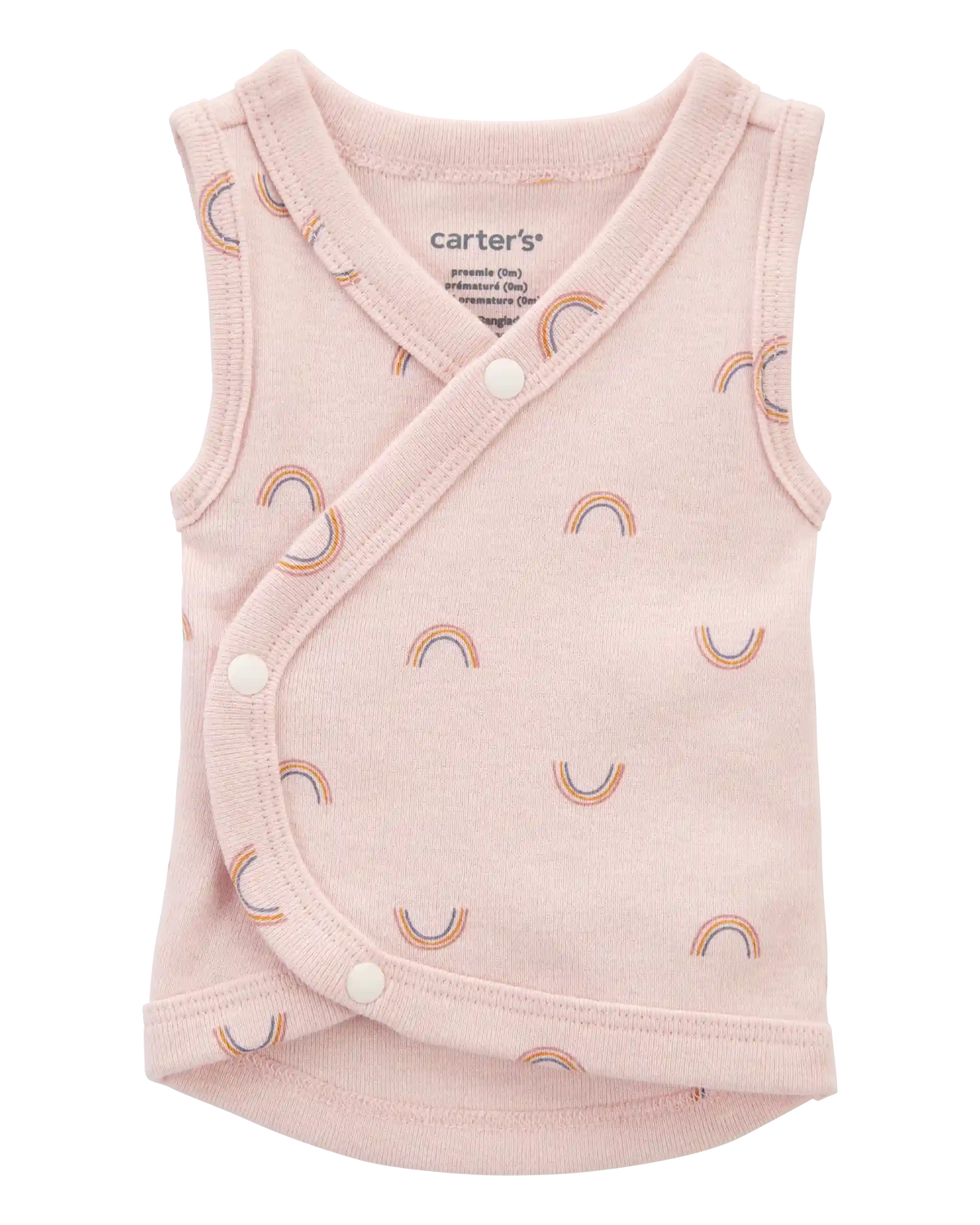 Baby Girl Preemie Rainbow Cotton Tank - Pink