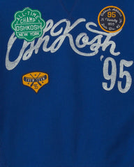 Boys 'OshKosh' Logo Pullover Sweatshirt - Navy Blue