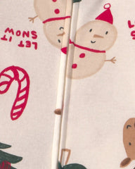 Baby 1-Piece Christmas Icon 2-Way Zip 100% Cotton Snug Fit Footed Pajama - Cream