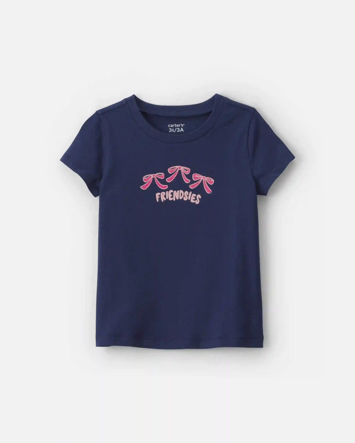 Toddler Girl 'Friendsies' Bow Graphic Tee - Navy Blue