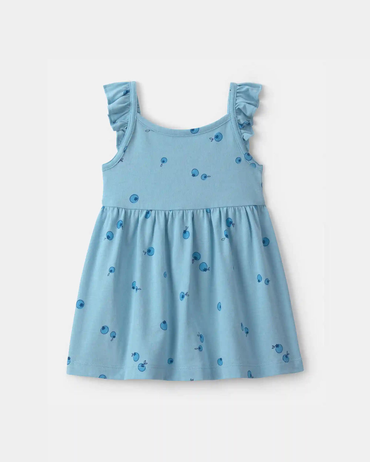 Baby Girl Blueberry Ruffle-Sleeve Dress - Blue