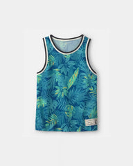 Boys Palm Mesh Muscle Tank - Teal