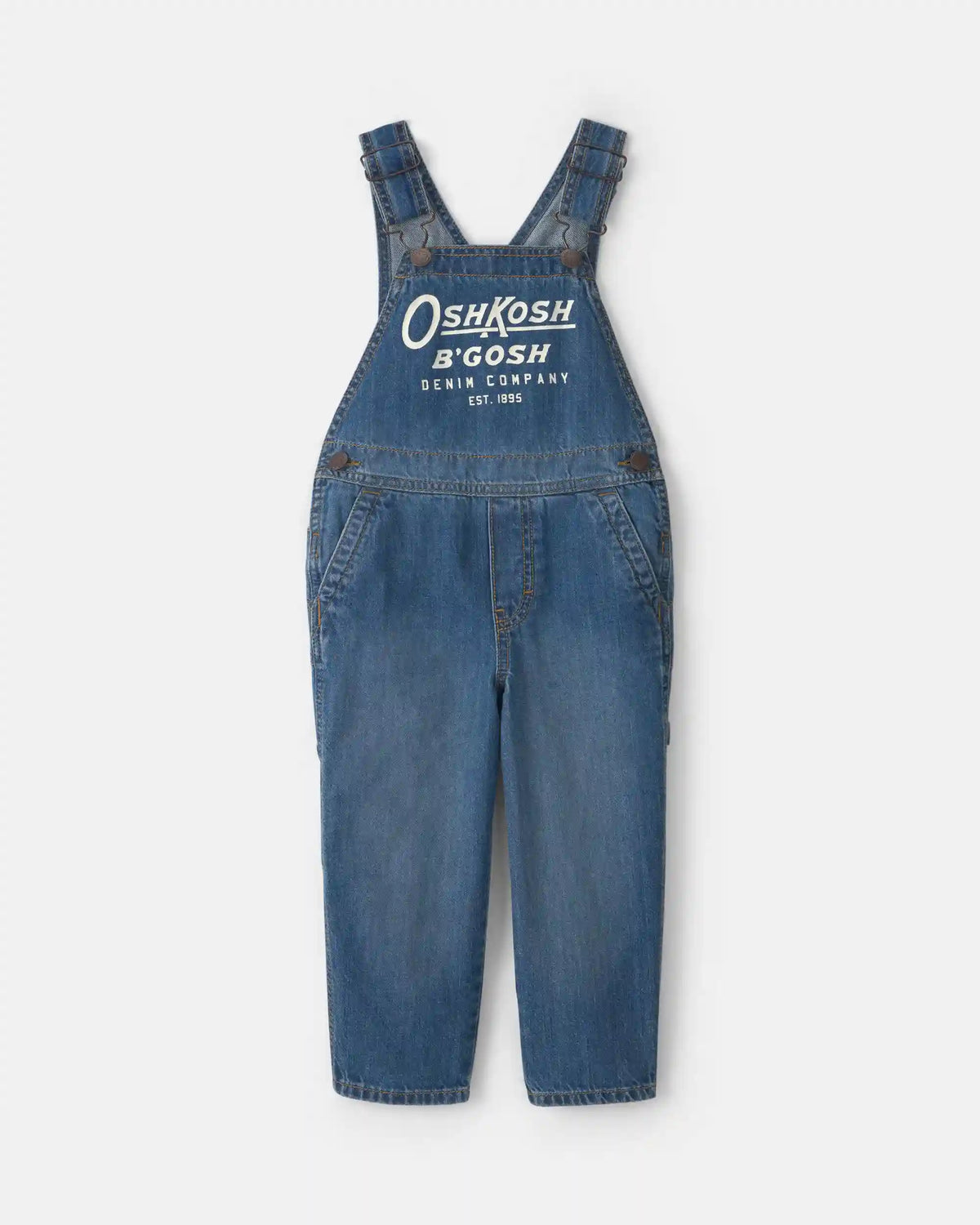 Toddler Logo Denim Overalls - Dark Wash