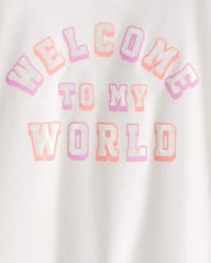 Girls 'Welcome to My World' Active Top - White