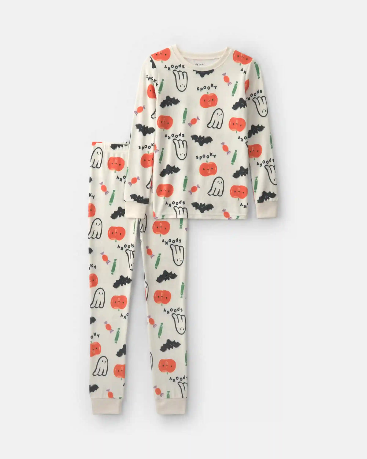 Kids 2-Piece Halloween Snug Fit Pajama Set - Cream