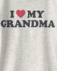 Toddler 'I Love My Grandma' Heart Graphic Tee - Grey