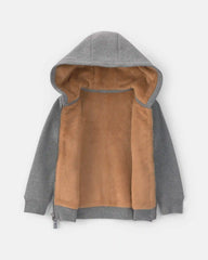 Toddler Boy Fleece Zip-Up Jacket - Grey
