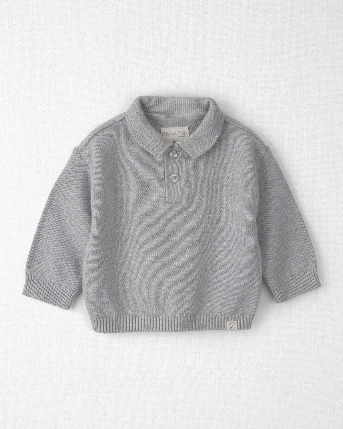 Baby Boy Organic Cotton Sweater Knit Polo