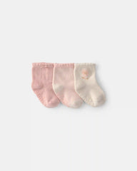 Baby Girl 3-Pack Floral Baby Booties - Pink