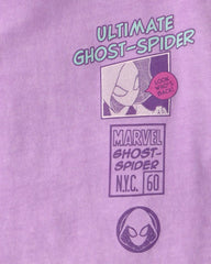 Toddler Girl Ghost-Spider Graphic Tee - Purple