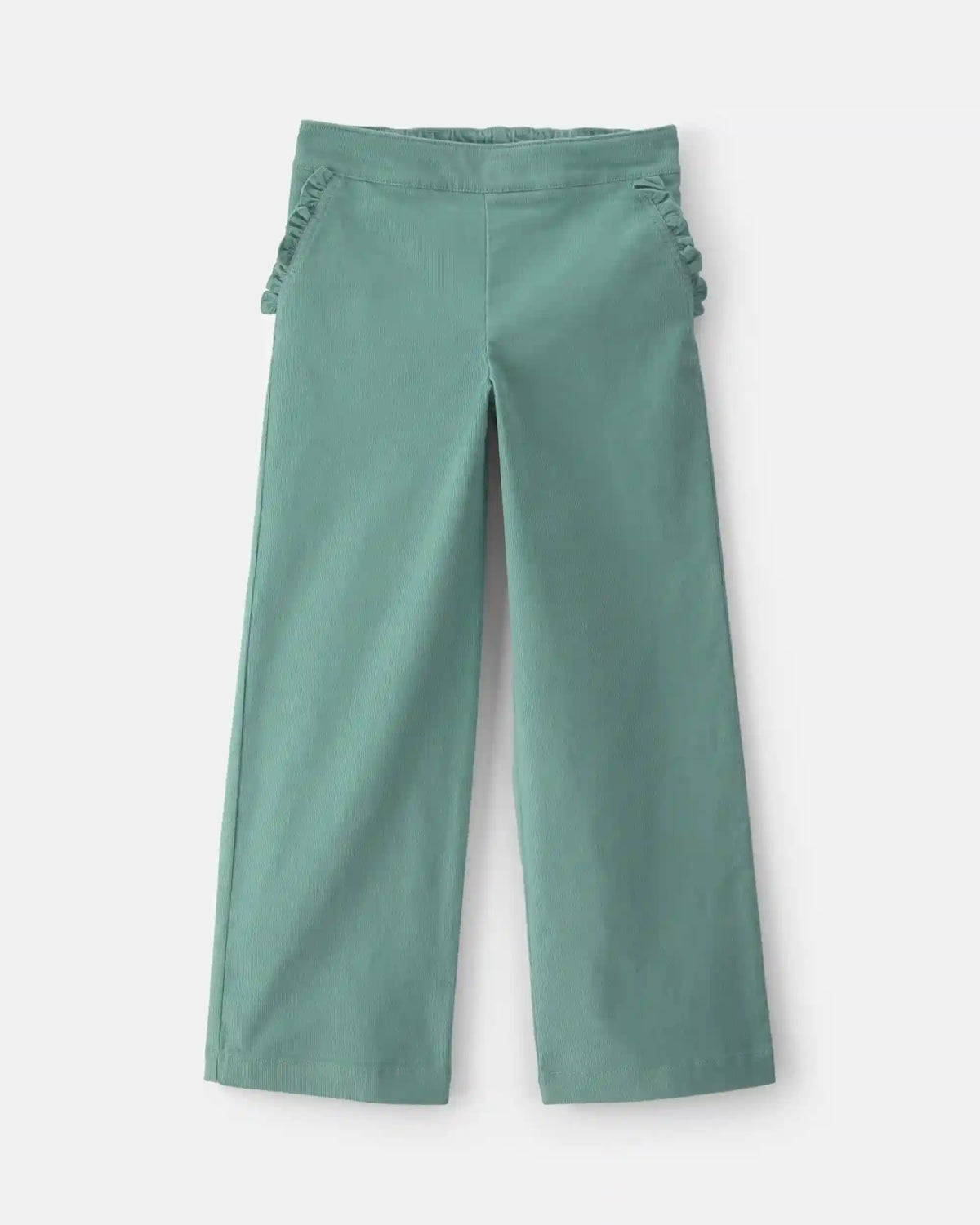 Girls Corduroy Wide-Leg Pants - Green