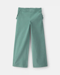 Girls Corduroy Wide-Leg Pants - Green
