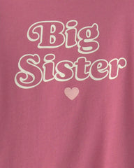 Girls 'Big Sister' Long-Sleeve Graphic Tee - Pink
