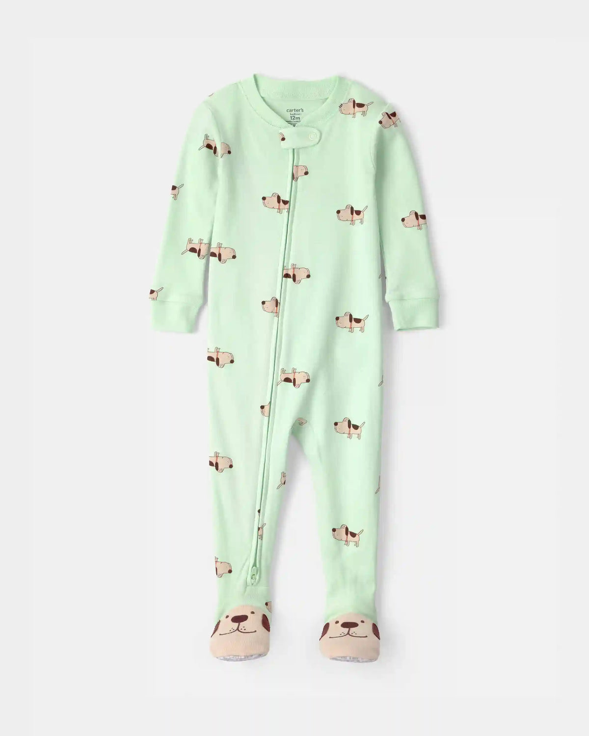 Toddler Dog 100% Cotton Snug Fit 1-Piece Pajama - Green