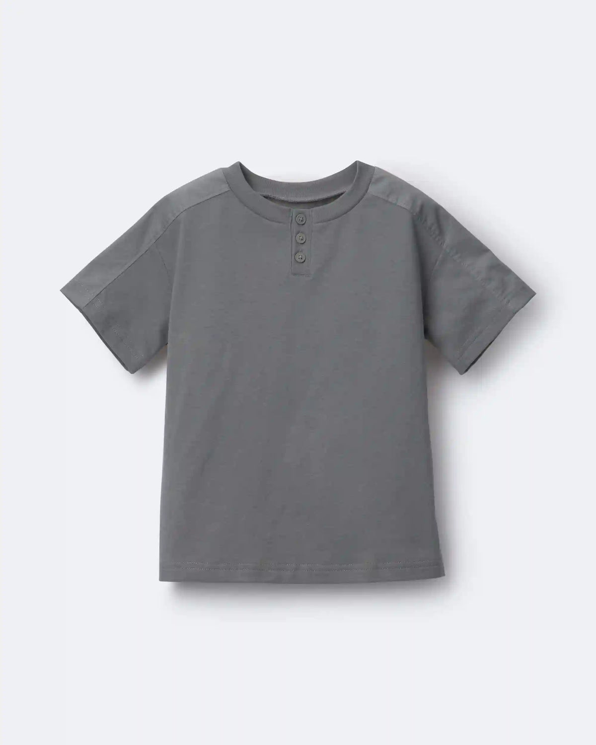 Toddler Boy Henley Tee - Dark Grey