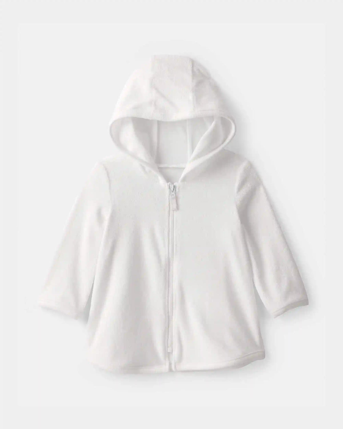 Baby Girl Terry Long-Sleeve Cover Up - White