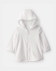 Baby Girl Terry Long-Sleeve Cover Up - White
