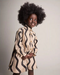Toddler Girl Chevron Button-Down Dress - Khaki
