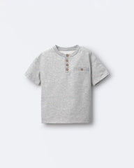 Toddler Boy Button-Front Tee - Grey