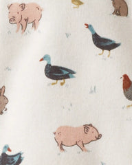 Baby Organic Cotton Sleep & Play Pajamas in Farm Friends