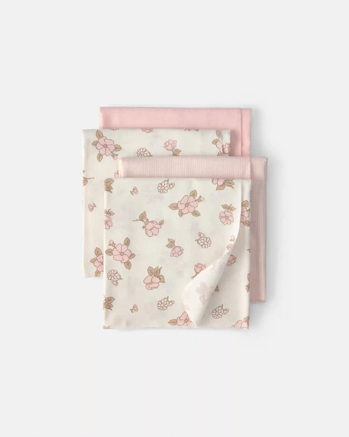 Baby Girl 4-Pack Floral Receiving Blankets - Pink/Ivory