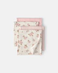 Baby Girl 4-Pack Floral Receiving Blankets - Pink/Ivory