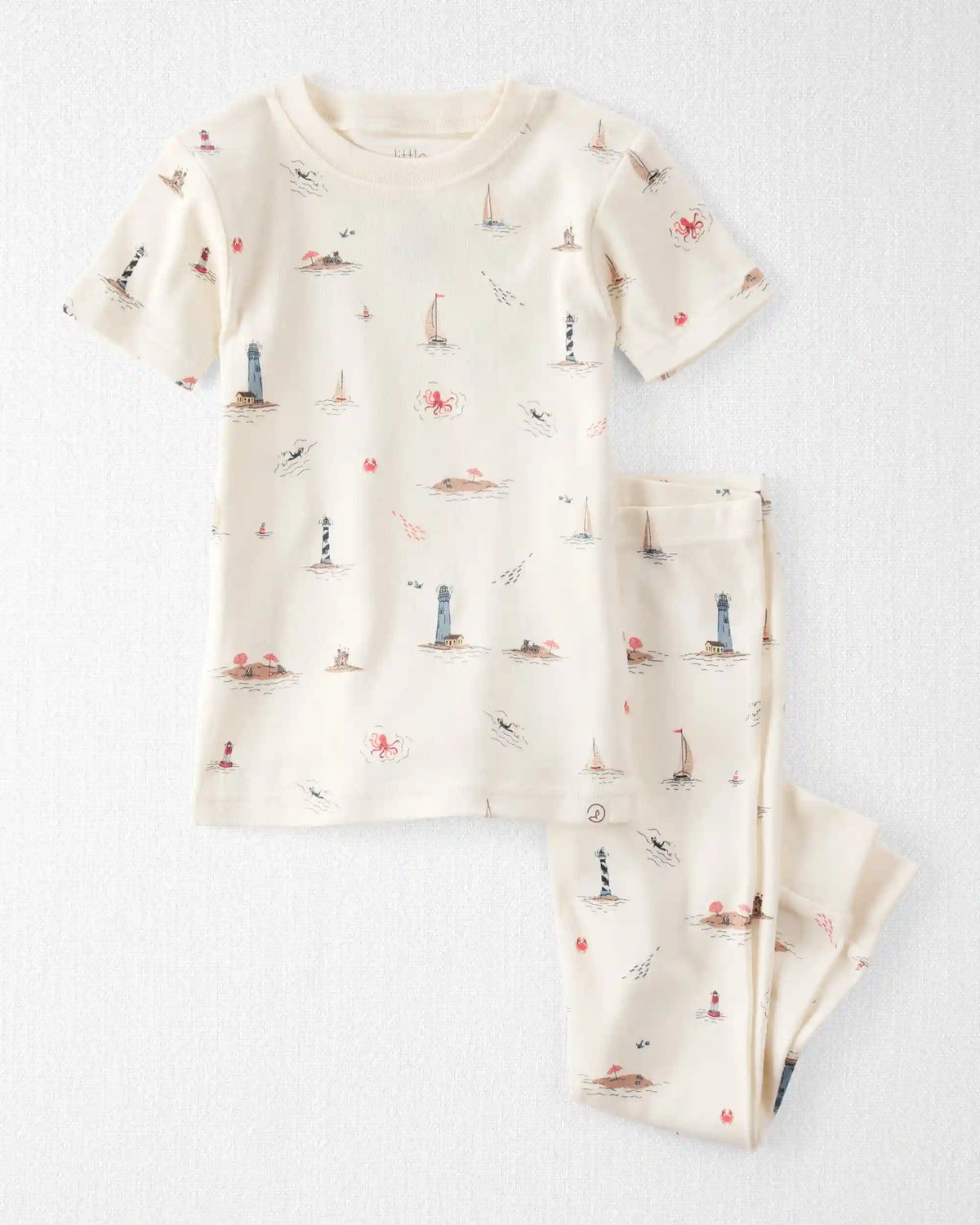 Toddler 2-Piece Organic Cotton Pajamas in Coastal Vacation