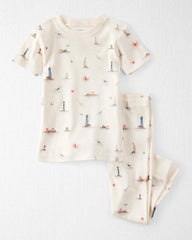 Toddler 2-Piece Organic Cotton Pajamas in Coastal Vacation