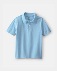 Boys 3-Pack Uniform Piqué Polo Shirts - Light Blue