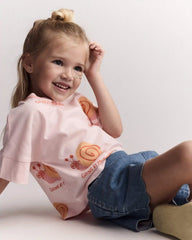 Toddler Girl Scalloped Shorts in Denim